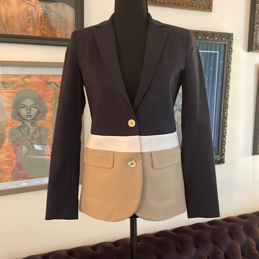 Michael Kors color blocked blazer.
